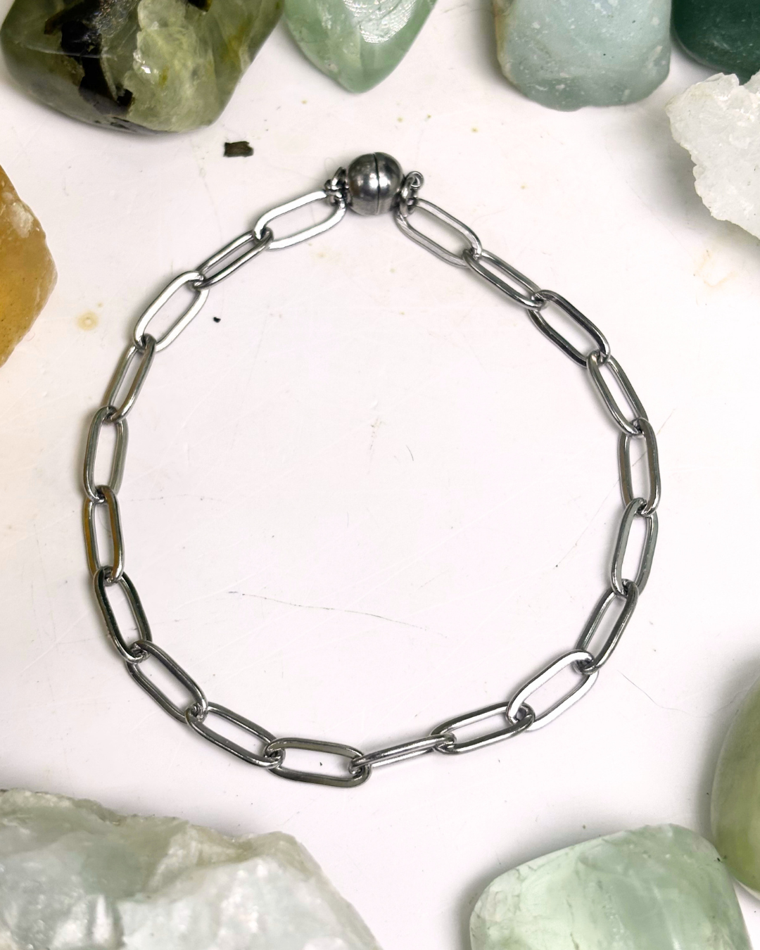 Silver Paperclip Bracelet with Magnetic Clasp SMALL