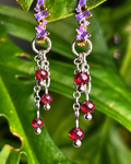 Garnet Lily of the Valley Crystal Earring Charm