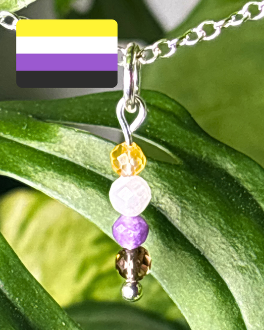 Non Binary Pride Necklace Charm