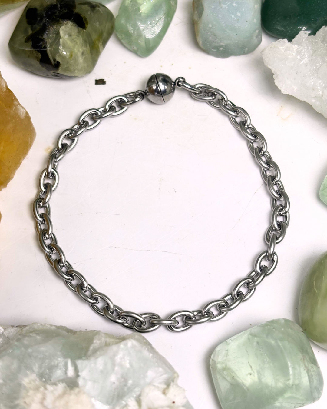 Silver Rolo Bracelet with Magnetic Clasp LARGE