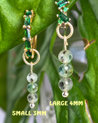 Moss Agate Triple Dew Drop Charms PAIR