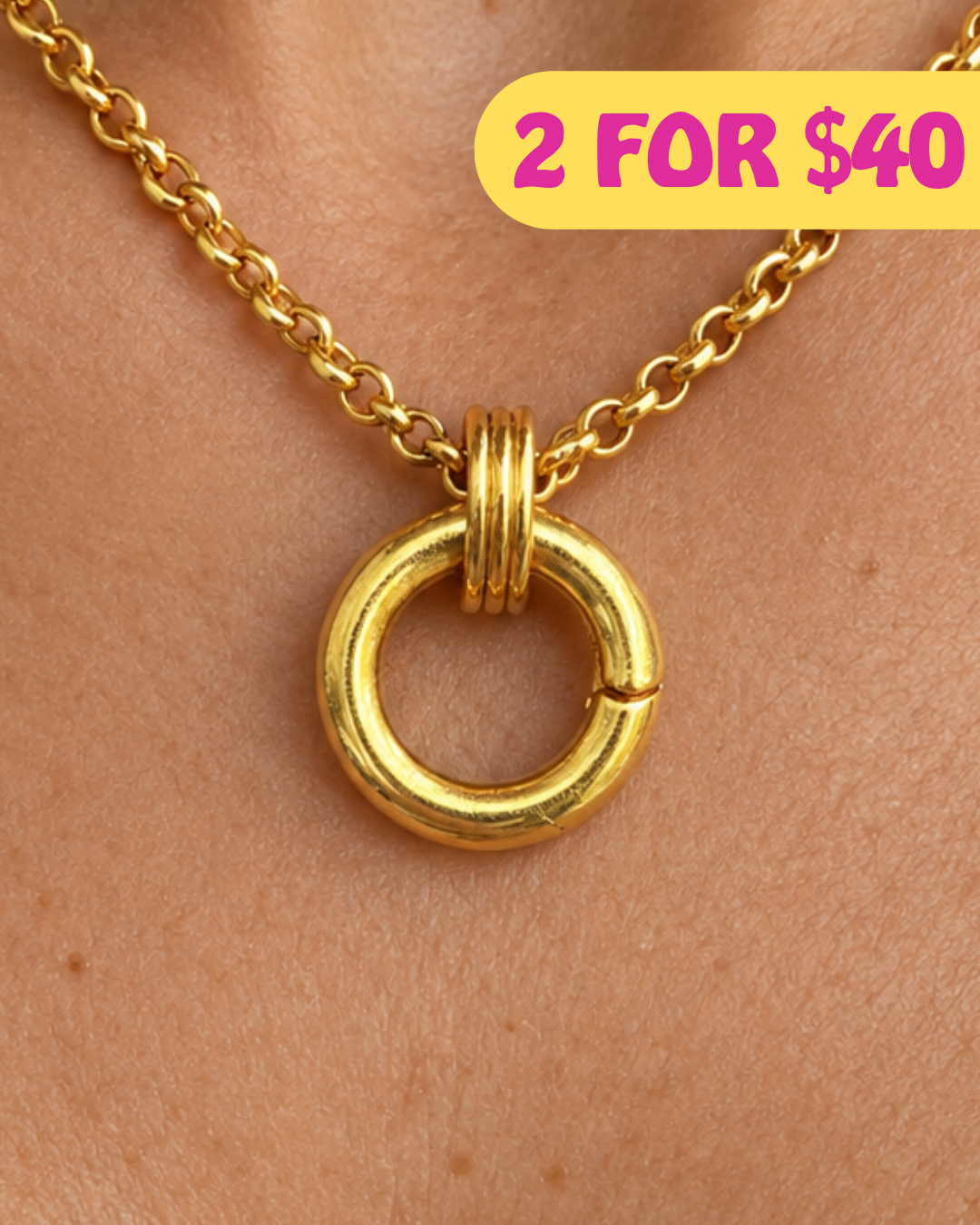 The Dainty Gold Clasp Necklace 45cm