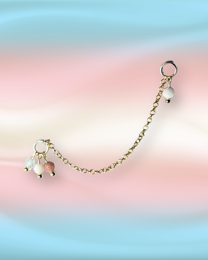 Transgender Pride Grape Chain Earring Charm