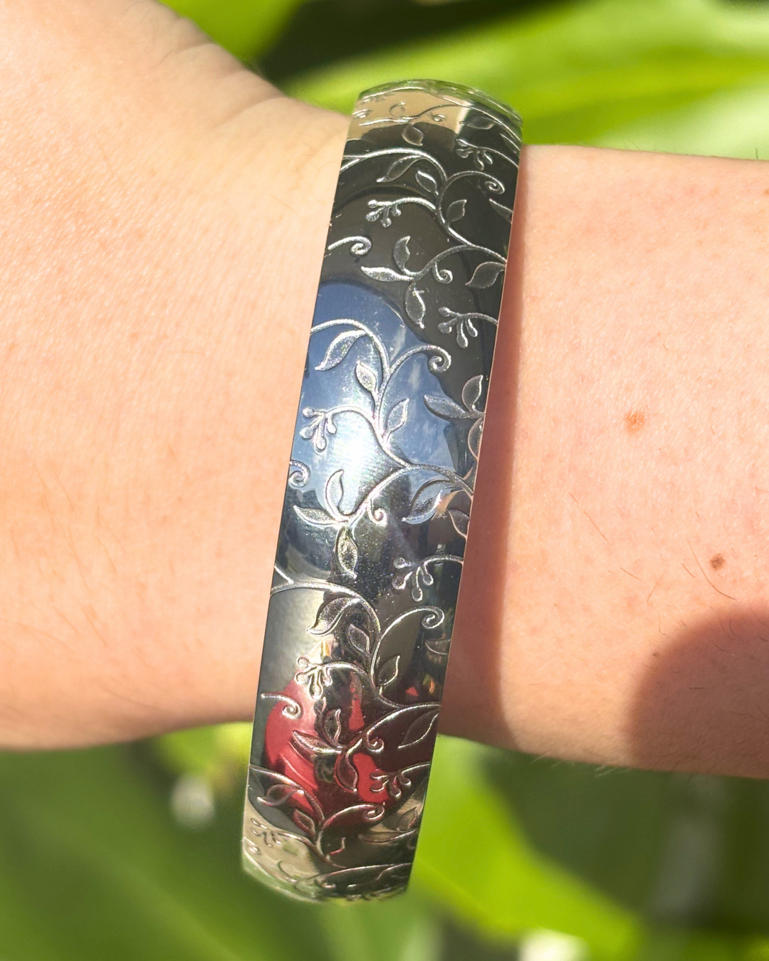Silver Castle Vines Chunky Vintage Inspired Bracelet 16mm