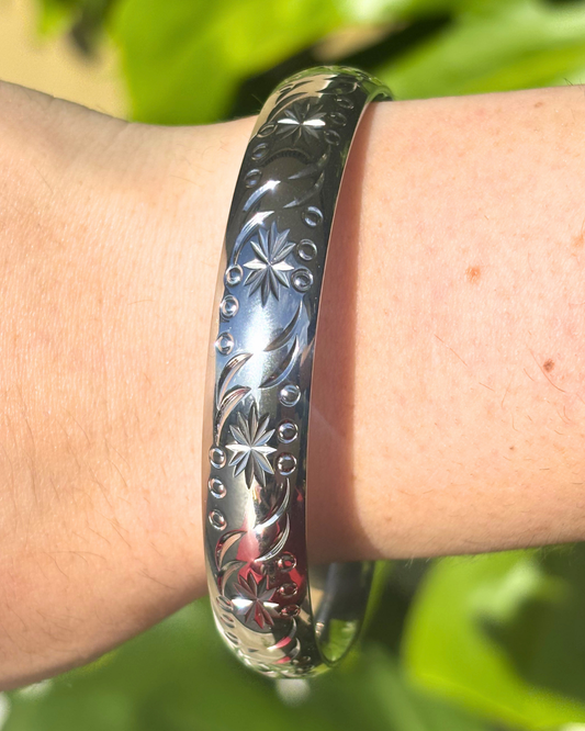 Silver Interstellar Chunky Vintage Inspired Bracelet 10mm