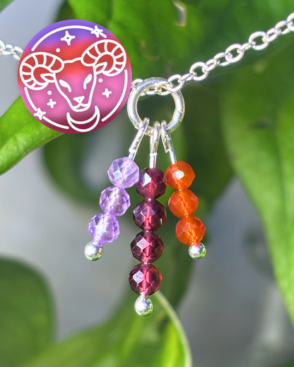 Aries Triple Sparkle Necklace Charm