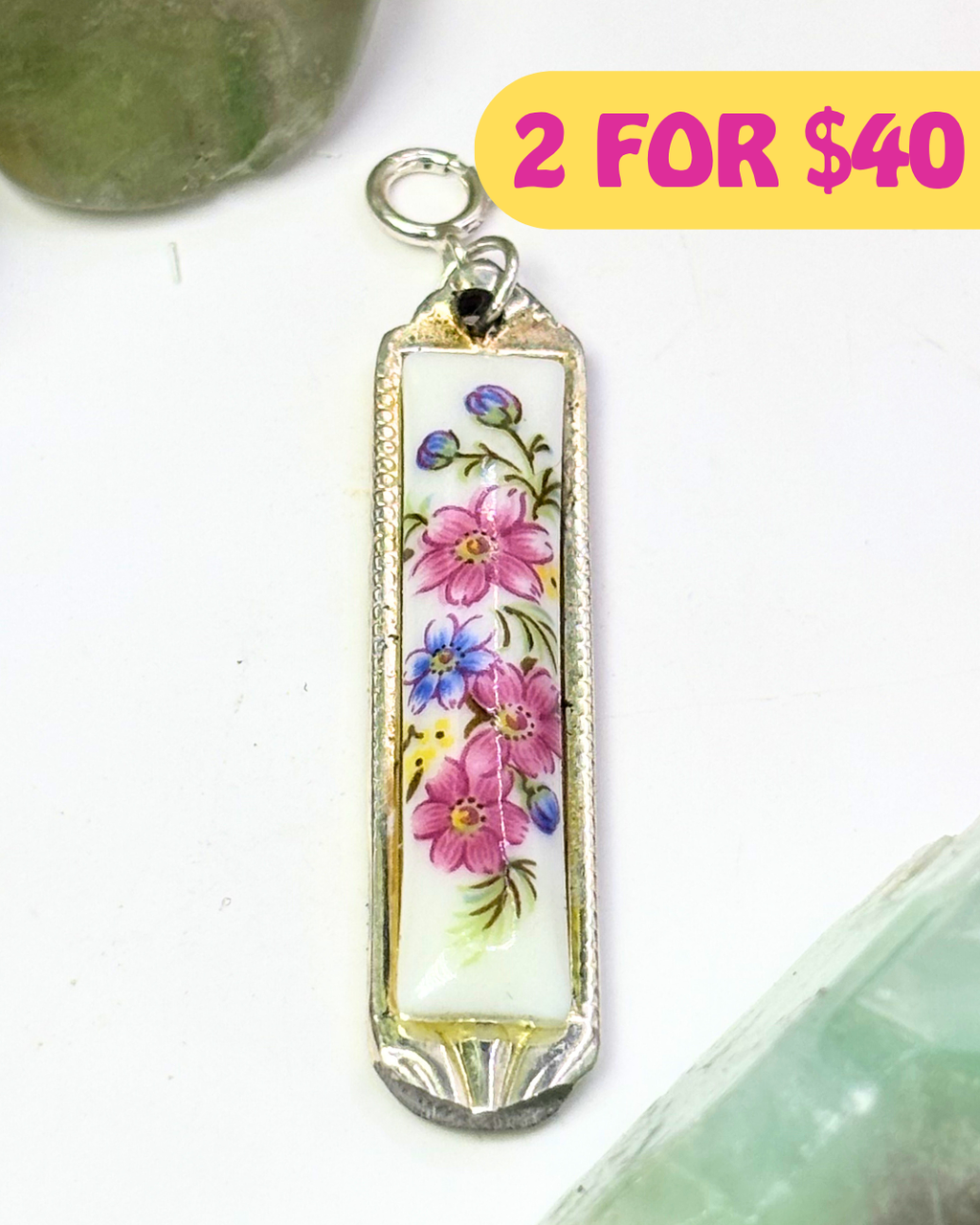 Porcelain Floral Spoon Charm
