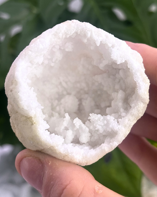 White Calcite Half Geode Cluster