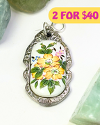 Yellow Flower Silver Spoon Charm