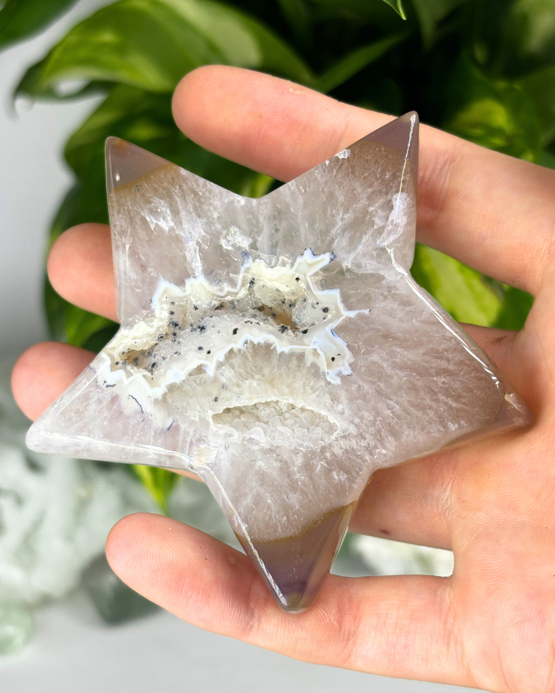 Large Druzy Agate Star