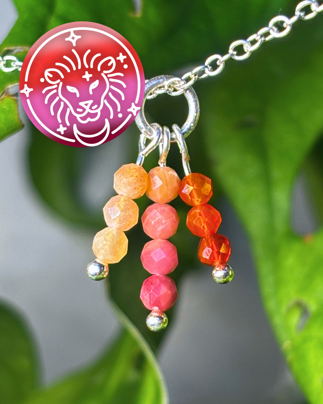 Leo Triple Sparkle Necklace Charm