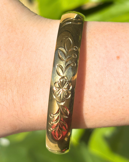 Gold Rosie Blooms Chunky Vintage Inspired Bracelet 10mm