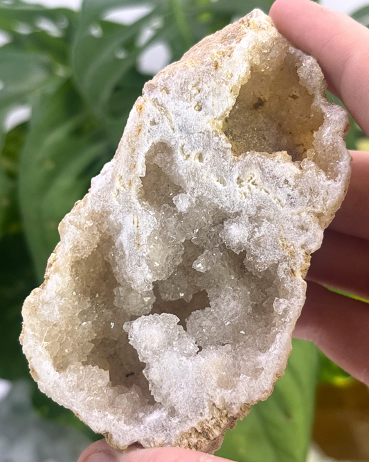 White Agate & Quartz Standing Geode Freeform