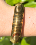 Large Gold Vintage Inspired Snake Bone Stretchy Bracelet 16mm
