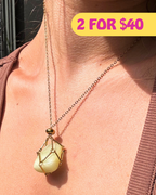 Short Gold Crystal Pouch Necklace