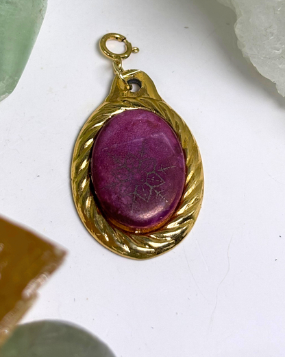 Purple Snowflake Gold Porcelain Spoon Charm