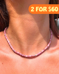 Rhodonite Disc Crystal Necklace