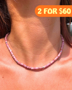 Rhodonite Disc Crystal Necklace