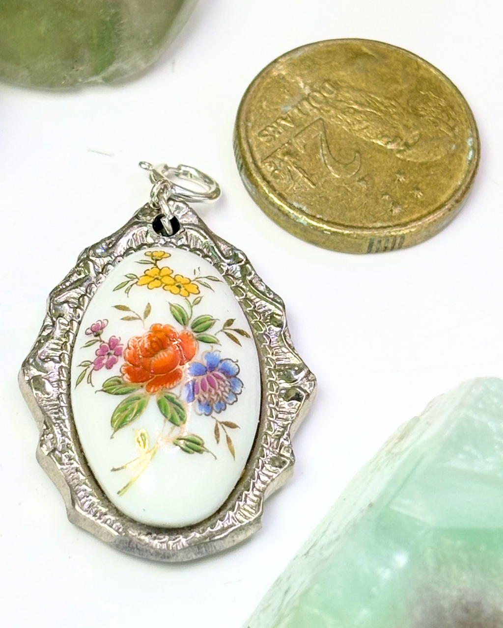 Rainbow Flowers Silver Spoon Charm