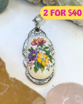 Rainbow Flower Silver Spoon Charm