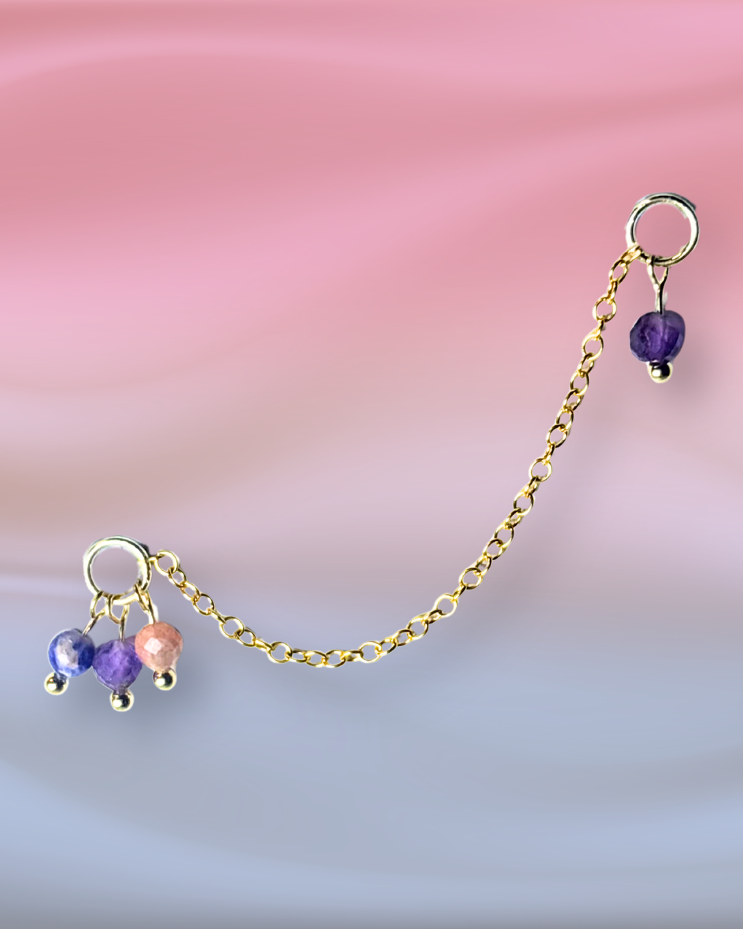 Bisexual Pride Grape Chain Earring Charm