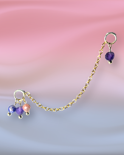 Bisexual Pride Grape Chain Earring Charm