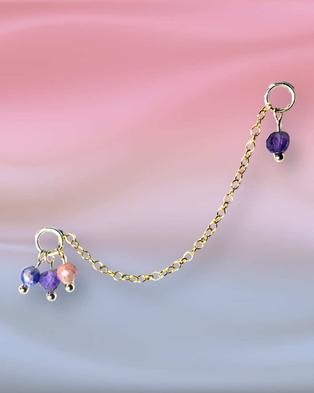Bisexual Pride Grape Chain Earring Charm