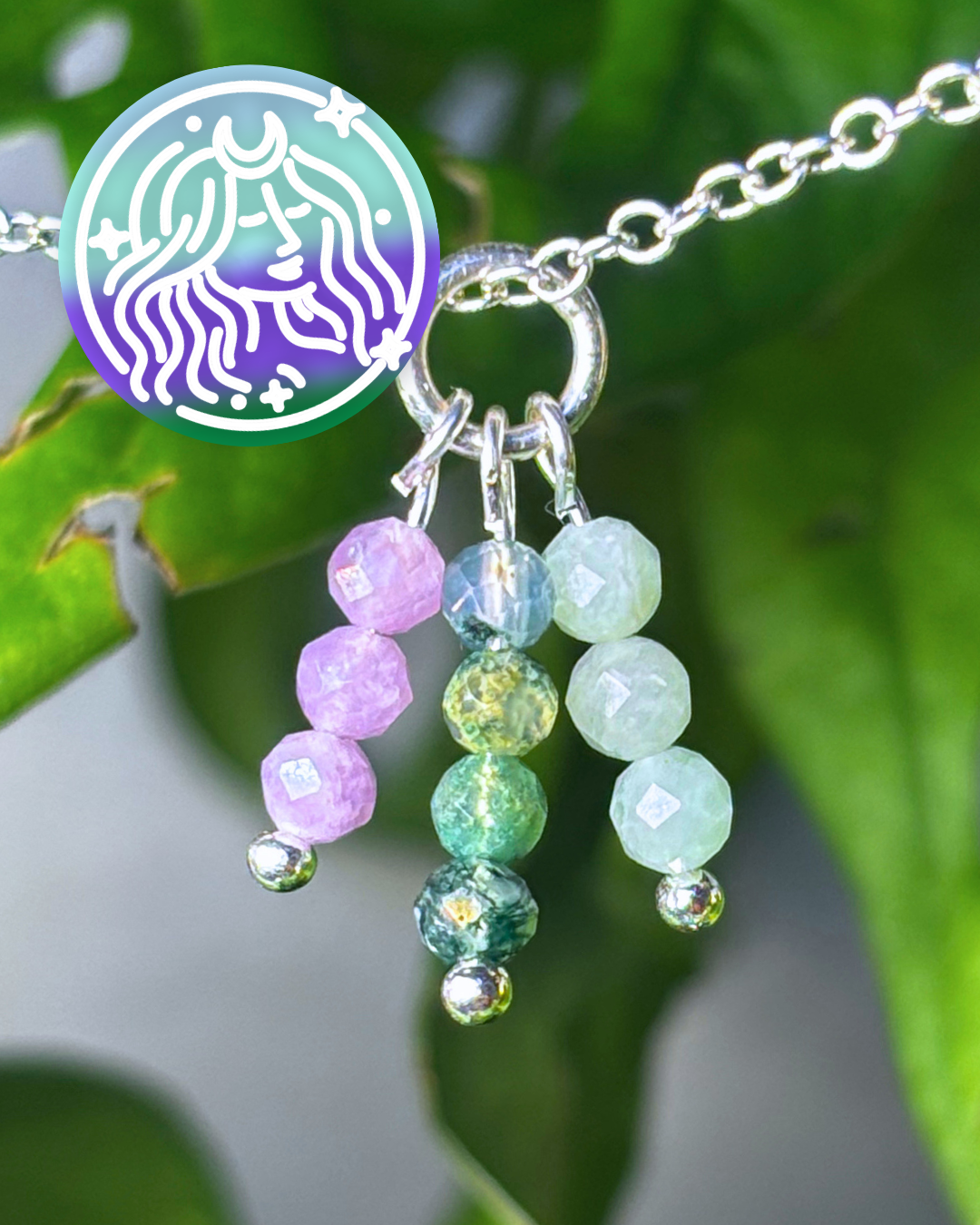 Virgo Triple Sparkle Necklace Charm