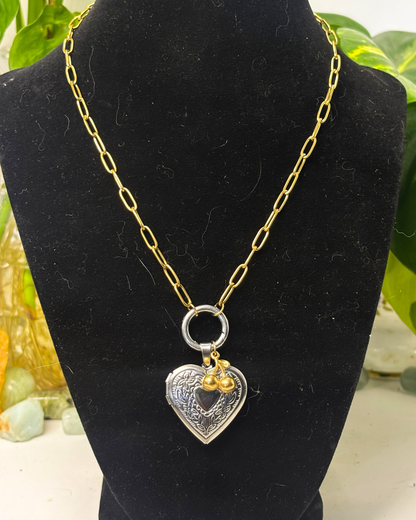 The Circle Mixed Metals Clasp Necklace