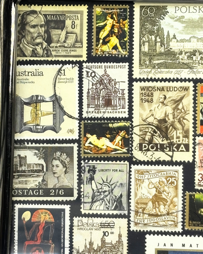 Dark Academic Gothic Gunmetal Vintage Stamp Frame