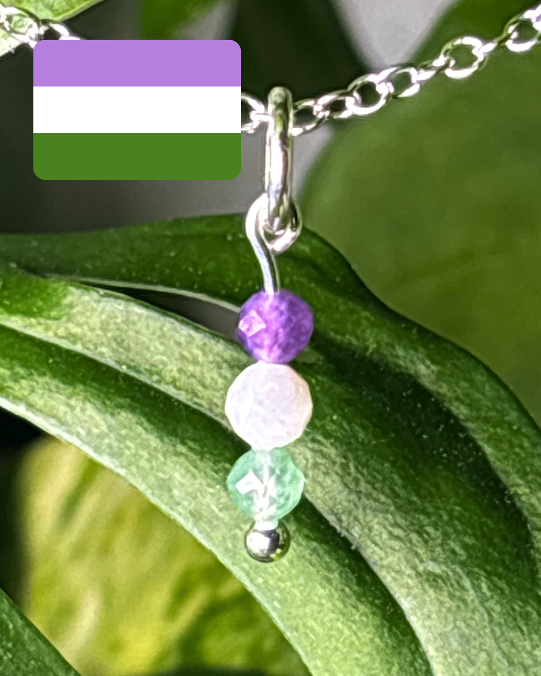 Gender Queer Pride Necklace Charm