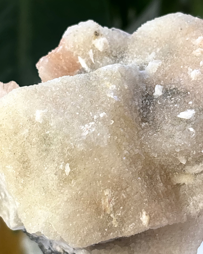Peach Stilbite on Apophyllite Specimen Cluster
