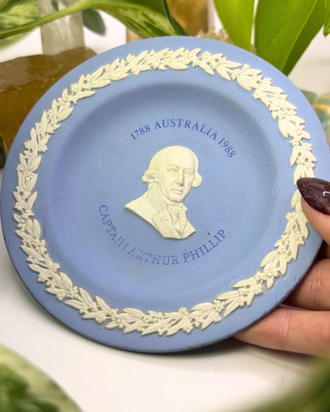 Wedgewood Jasperware Australian Bicentennial Captain Arthur Phillip Trinket Dish