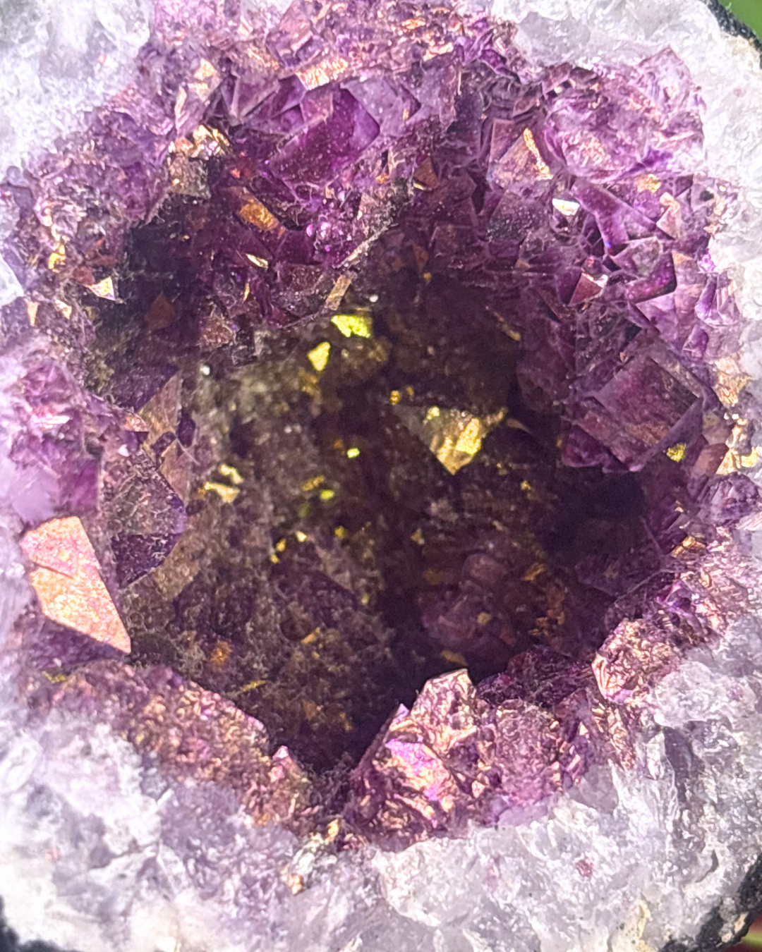 Gold Angel Aura Amethyst Geode Half 1