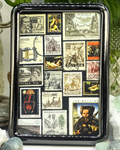 Dark Academic Gothic Gunmetal Vintage Stamp Frame