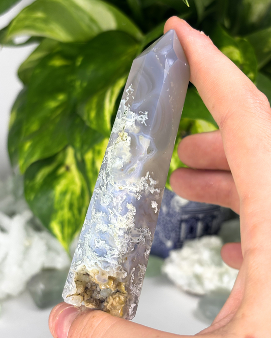 Druzy Moss Agate Tower C4