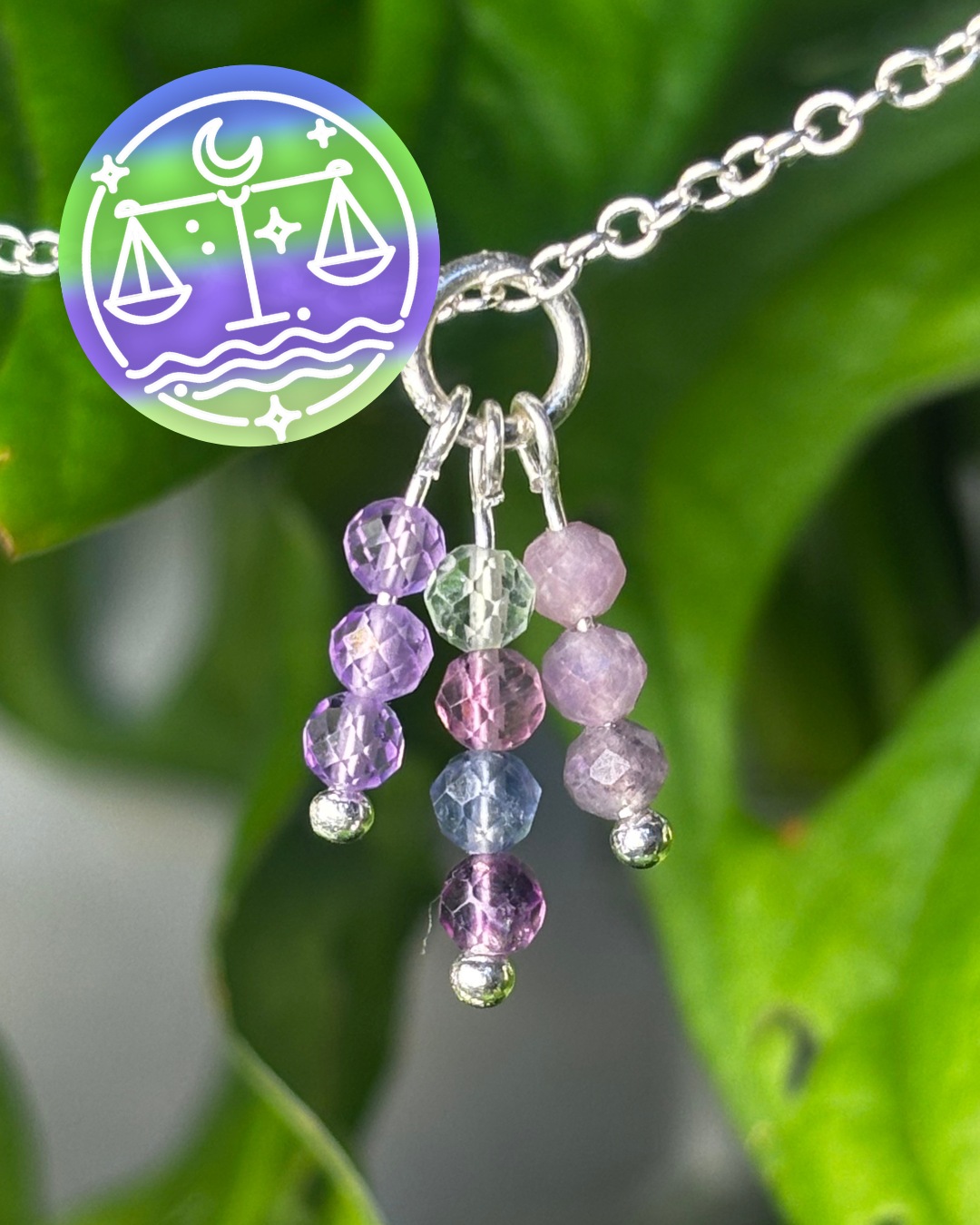 Libra Triple Sparkle Necklace Charm