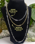 Long Silver Paperclip Chain Necklace 60CM