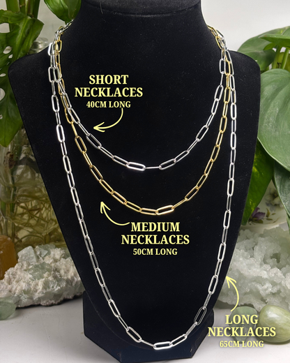 Medium Silver Paperclip Chain Necklace 50CM