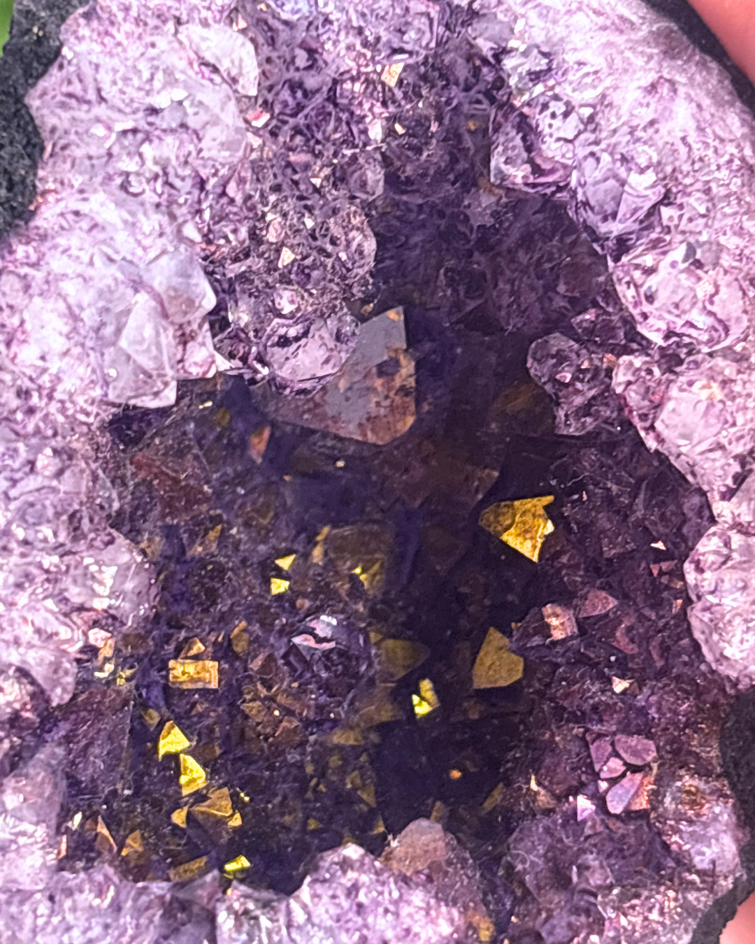 Gold Angel Aura Amethyst Geode Half 2