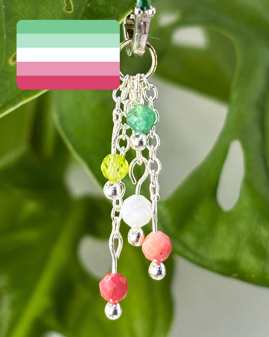 Abrosexual Pride Lily of the Valley Crystal Earring Charm
