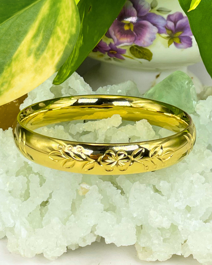 Gold Rosie Blooms Chunky Vintage Inspired Bracelet 10mm