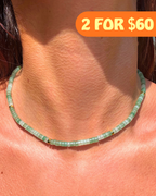 Green Aventurine Disc Crystal Necklace