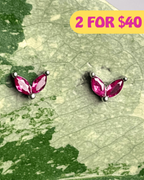 Rose Zirconia Gold Stud Earrings