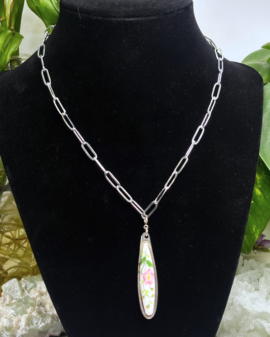 Short Silver Paperclip Chain Necklace 40CM