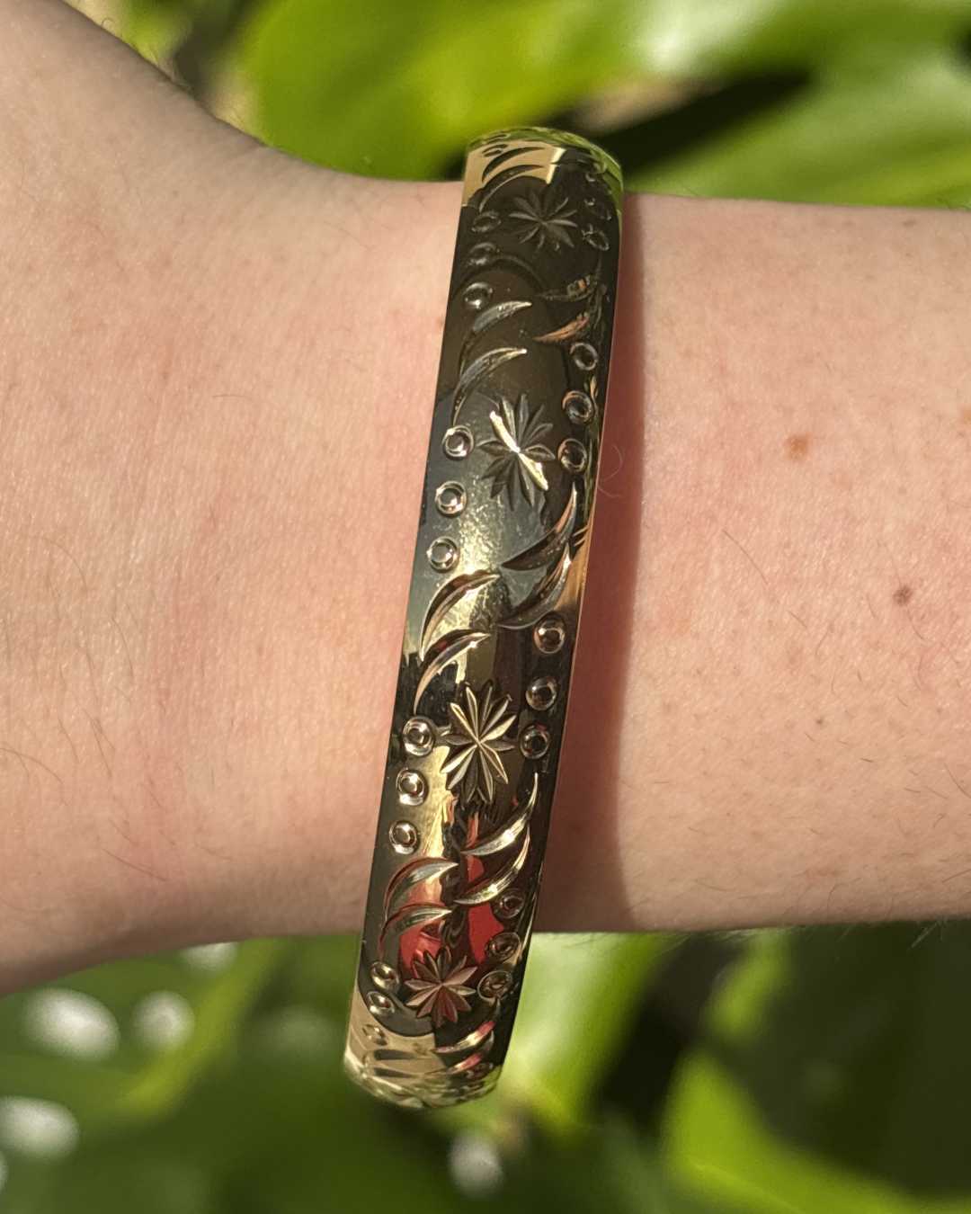 Gold Interstellar Chunky Vintage Inspired Bracelet 10mm