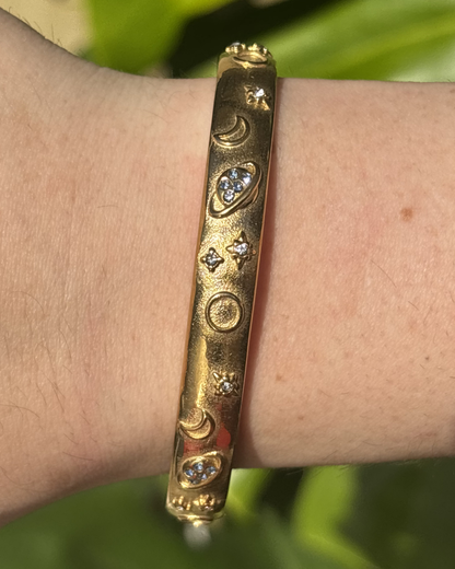 Saturn Blues Celestial Gold Cuff