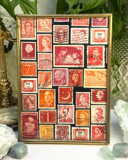 Warm Tones Brass Vintage Stamp Frame