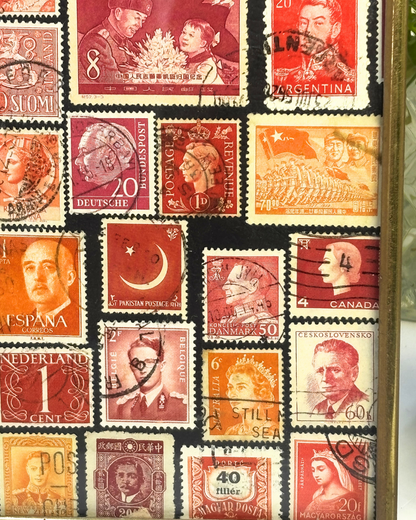 Warm Tones Brass Vintage Stamp Frame