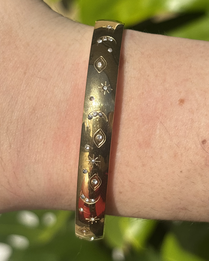 Gold Moon & Stars Bracelet 6mm